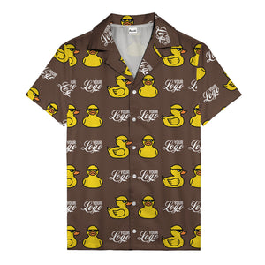 sunglassed rubber ducky parade custom logo hawaiian shirt