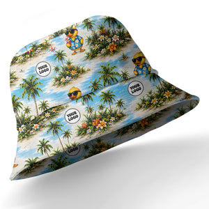 sunglasses ducks & palm trees beach scene hawaiian shirt for men
