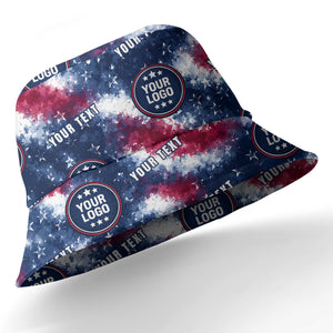 tie-dye stars & flag custom logo patriotic hawaiian shirt for men