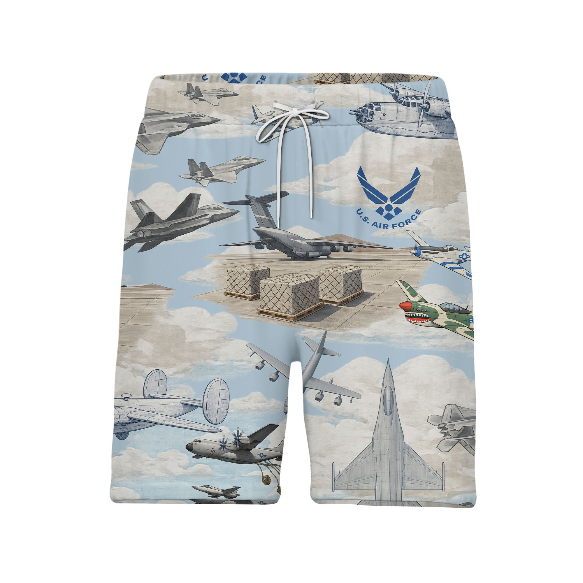 US Air Force Aviation Hawaiian Shirt - Fighter Jets Bombers Transport Planes Print