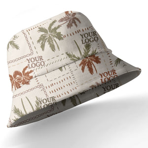 vintage palm tree repeat with custom logos hawaiian shirt