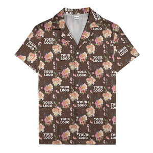 watercolor floral d20 dice hawaiian shirt with custom logo space