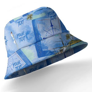 watercolor sailing ships & palm trees ocean hawaiian shirt