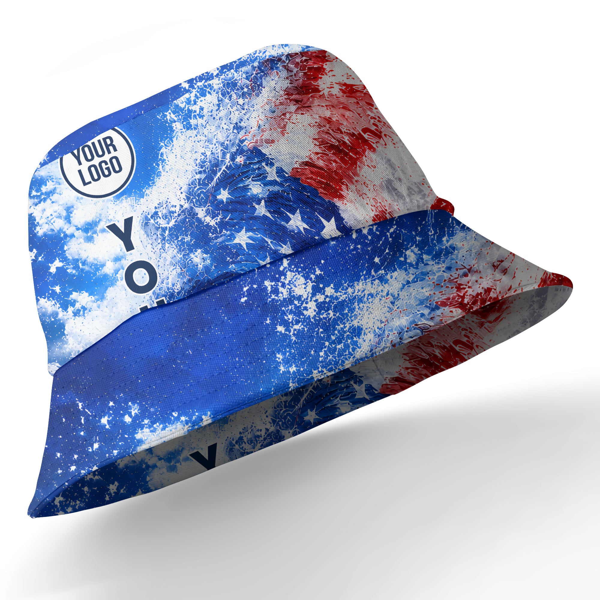 watercolor stars & stripes wave patriotic hawaiian shirt
