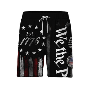 We The People Distressed Hawaiian Shirt - Vintage Stars & Stripes Eagle Flag Print
