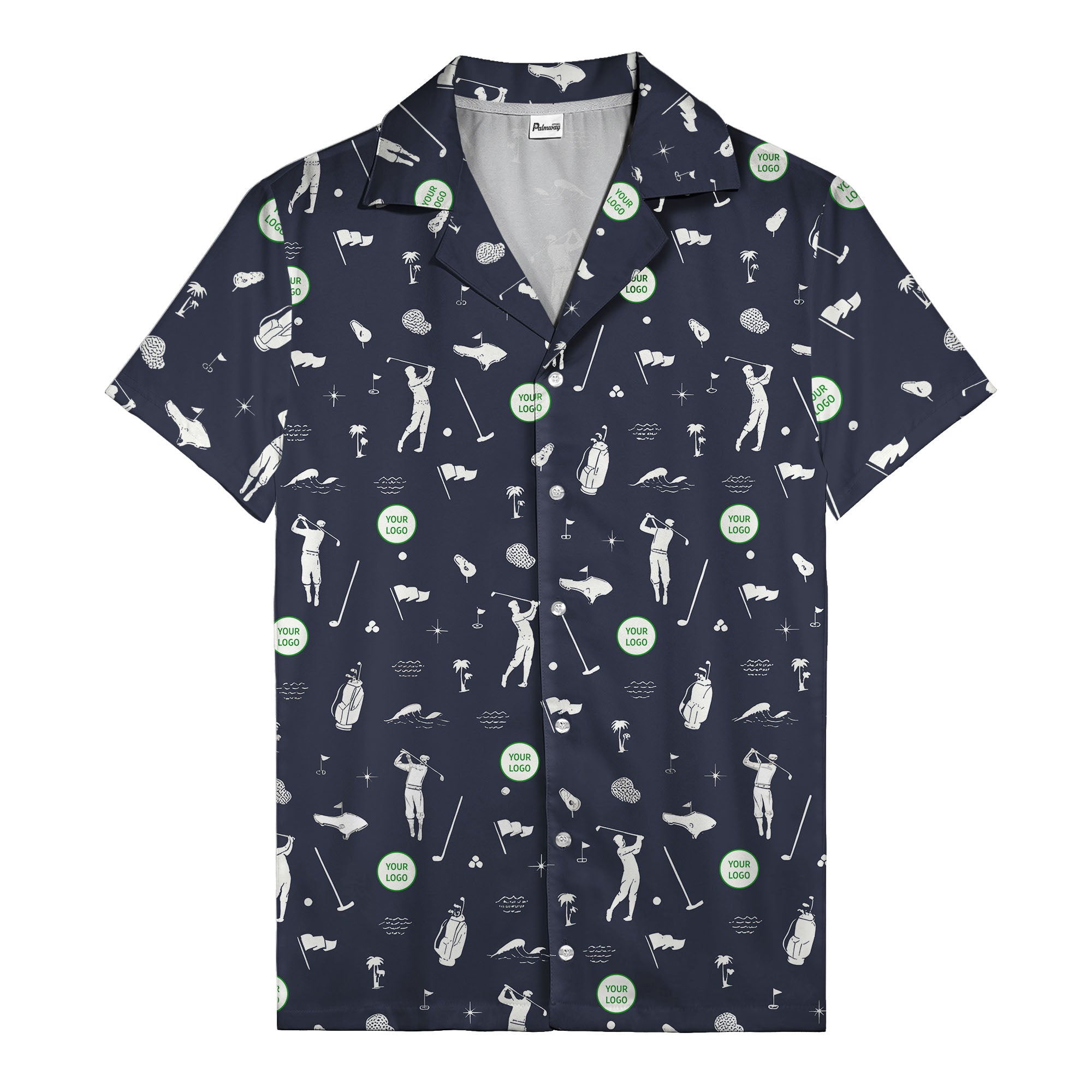 Whimsical Golfers Palm Wave Hawaiian Shirt Aloha Button Down Shirt