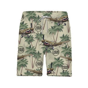 WWII Military Plane Hawaiian Shirt - P-40 Warhawk Shark Teeth Tropical Print