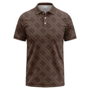your logo diamond grid monochrome custom polo shirt for men