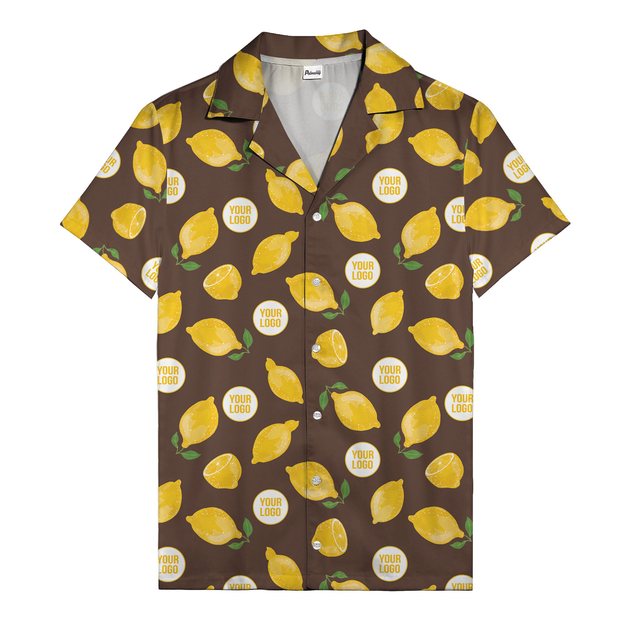 zesty lemon watercolor lemon slices & leaf hawaiian shirt