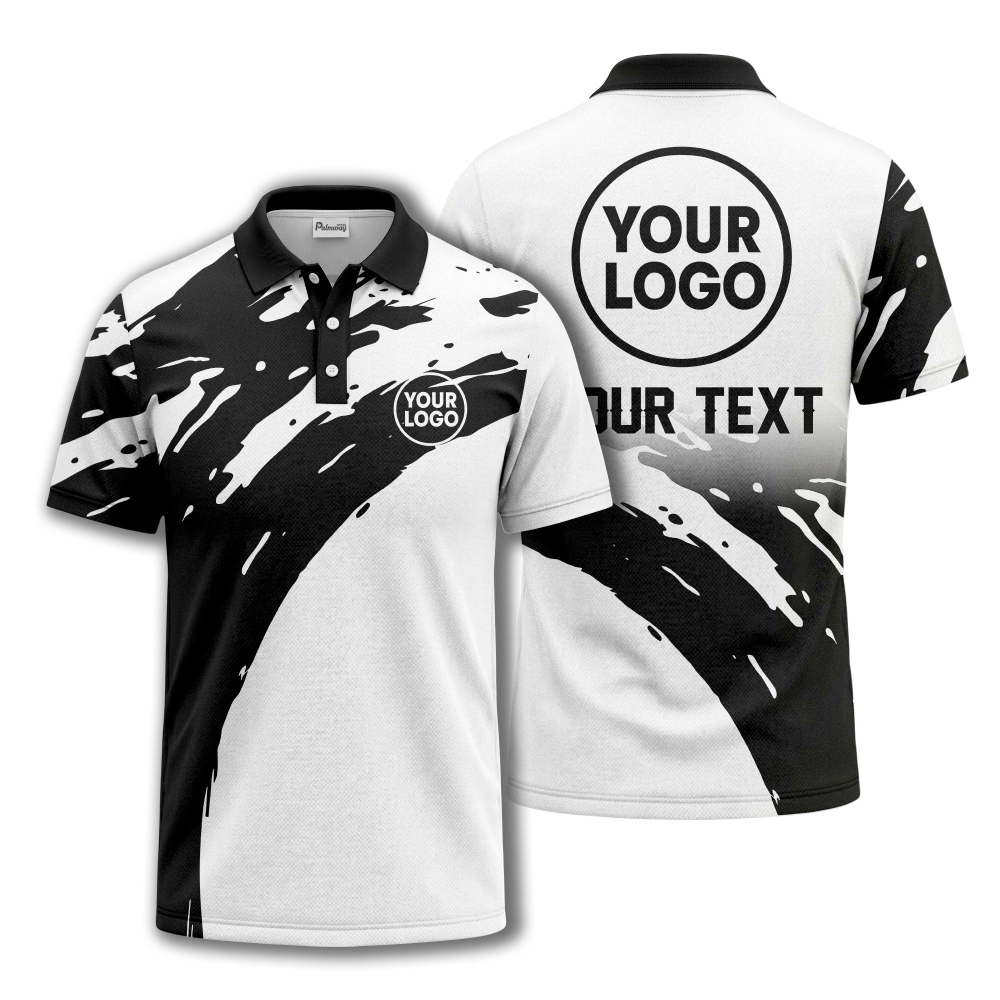 abstract paint splash polo shirt for modern golfers