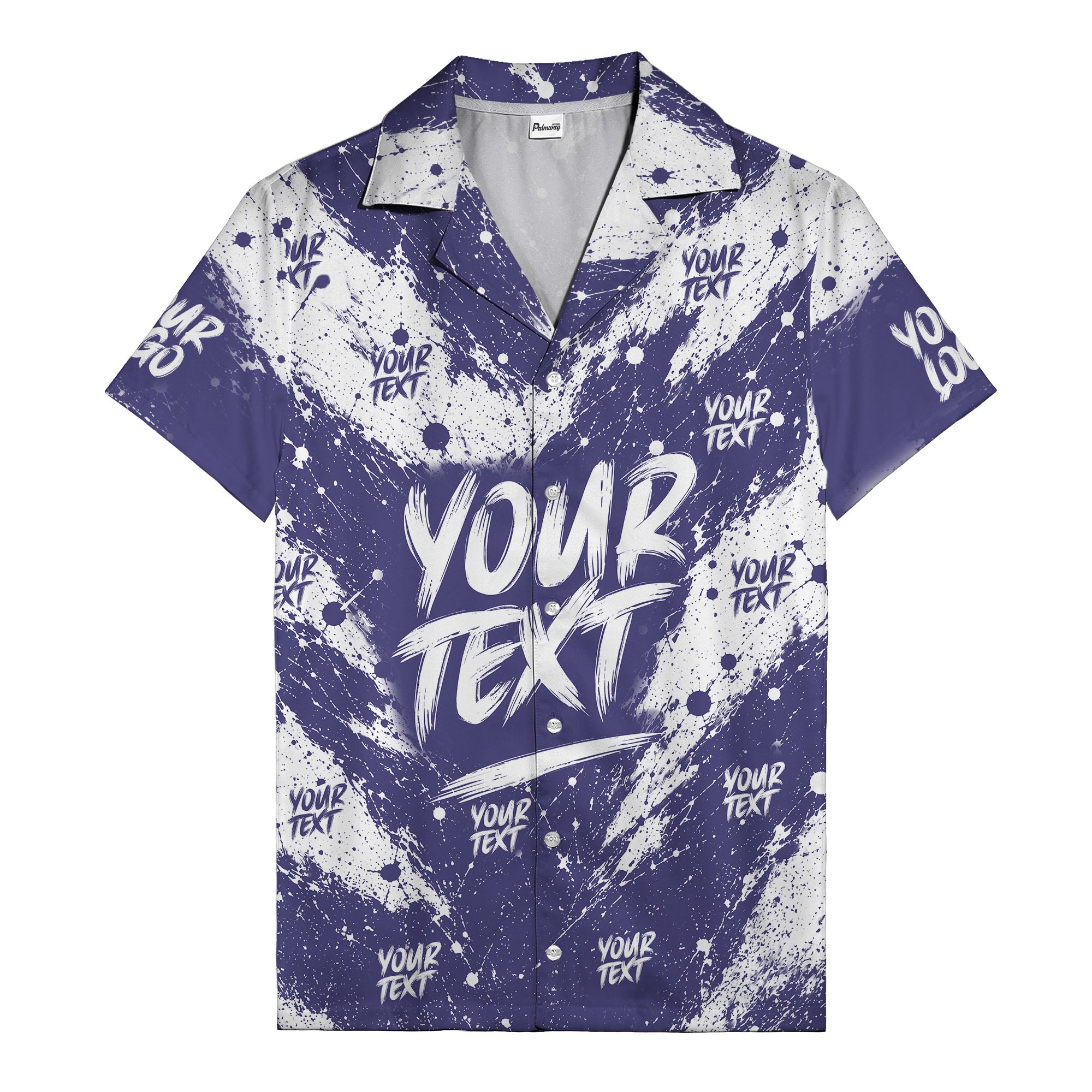 abstract splatter paint custom text hawaiian shirt with your text