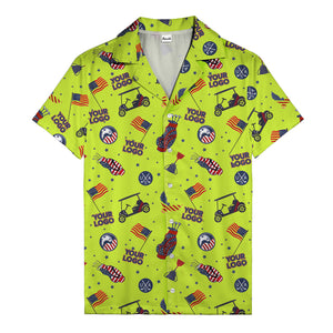 american golf flags bald eagles golf carts hawaiian shirt for men