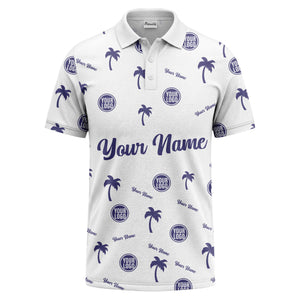 black palm tree silhouettes personalized polo shirt with custom logos