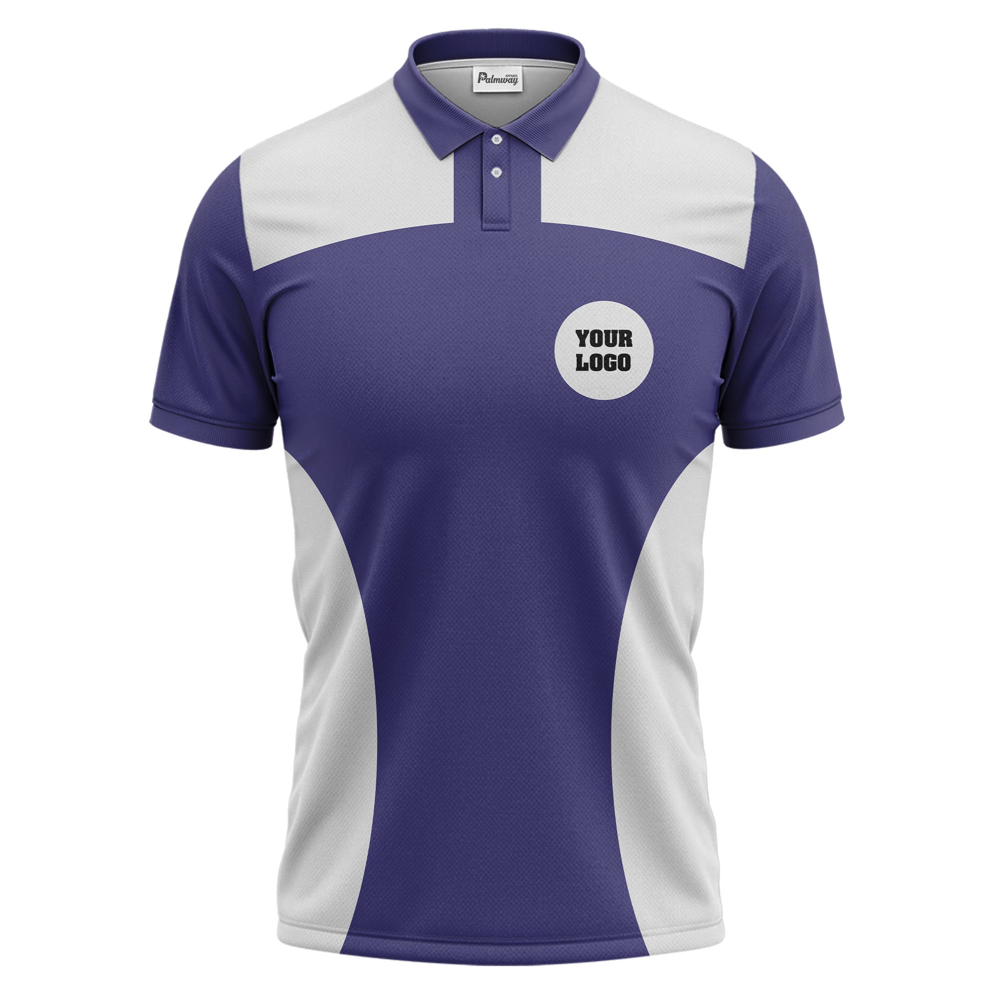 black white contrast panel customizable logo polo shirt for men