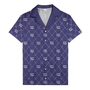black & white quilted diamond custom logo hawaiian shirt