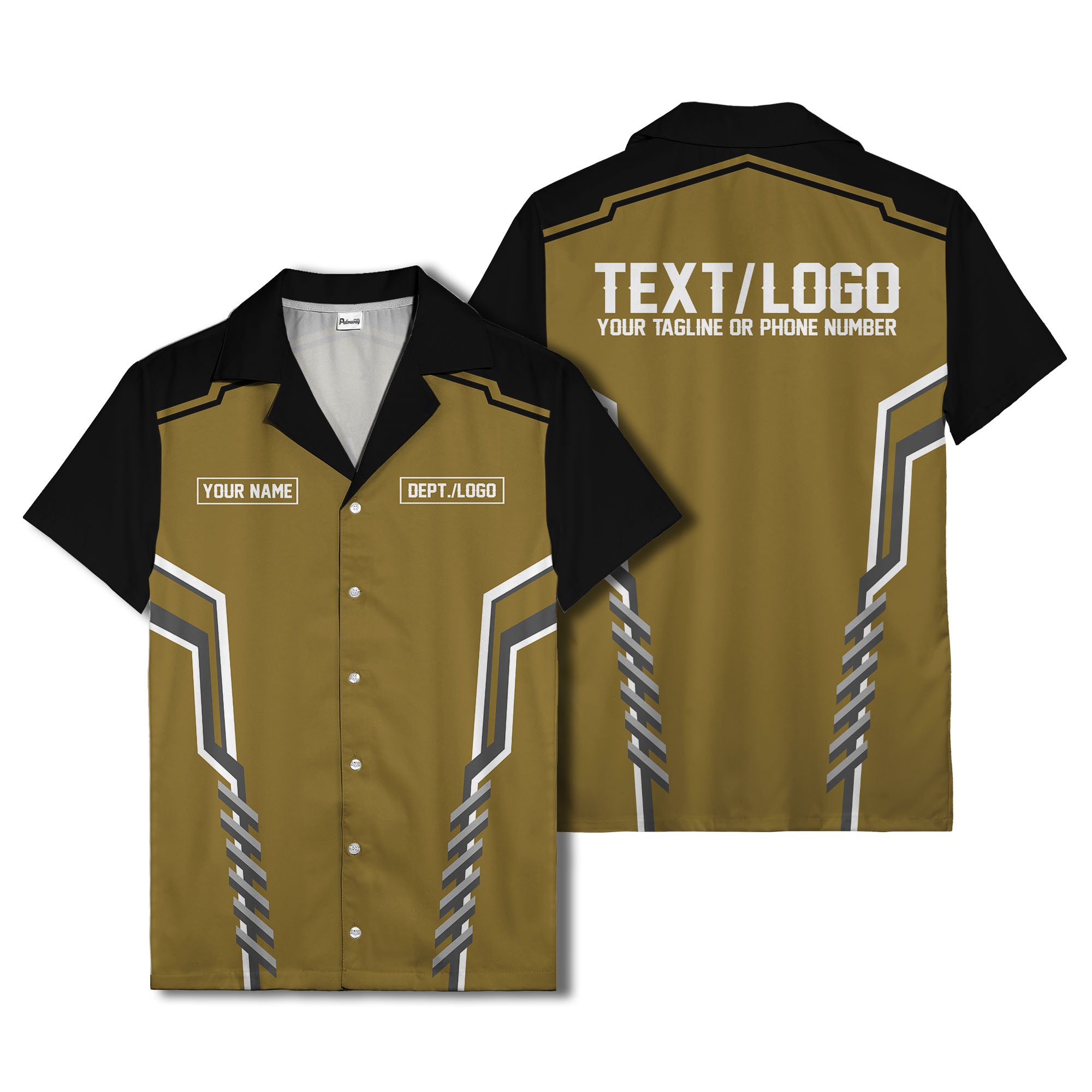 bowling team stripe name box hawaiian shirt for men