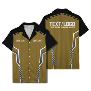bowling team stripe name box hawaiian shirt for men