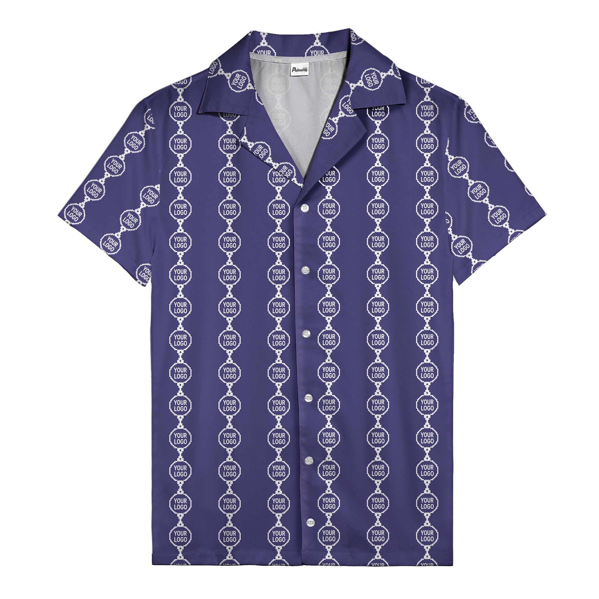 chain link custom logos black white all over hawaiian shirt