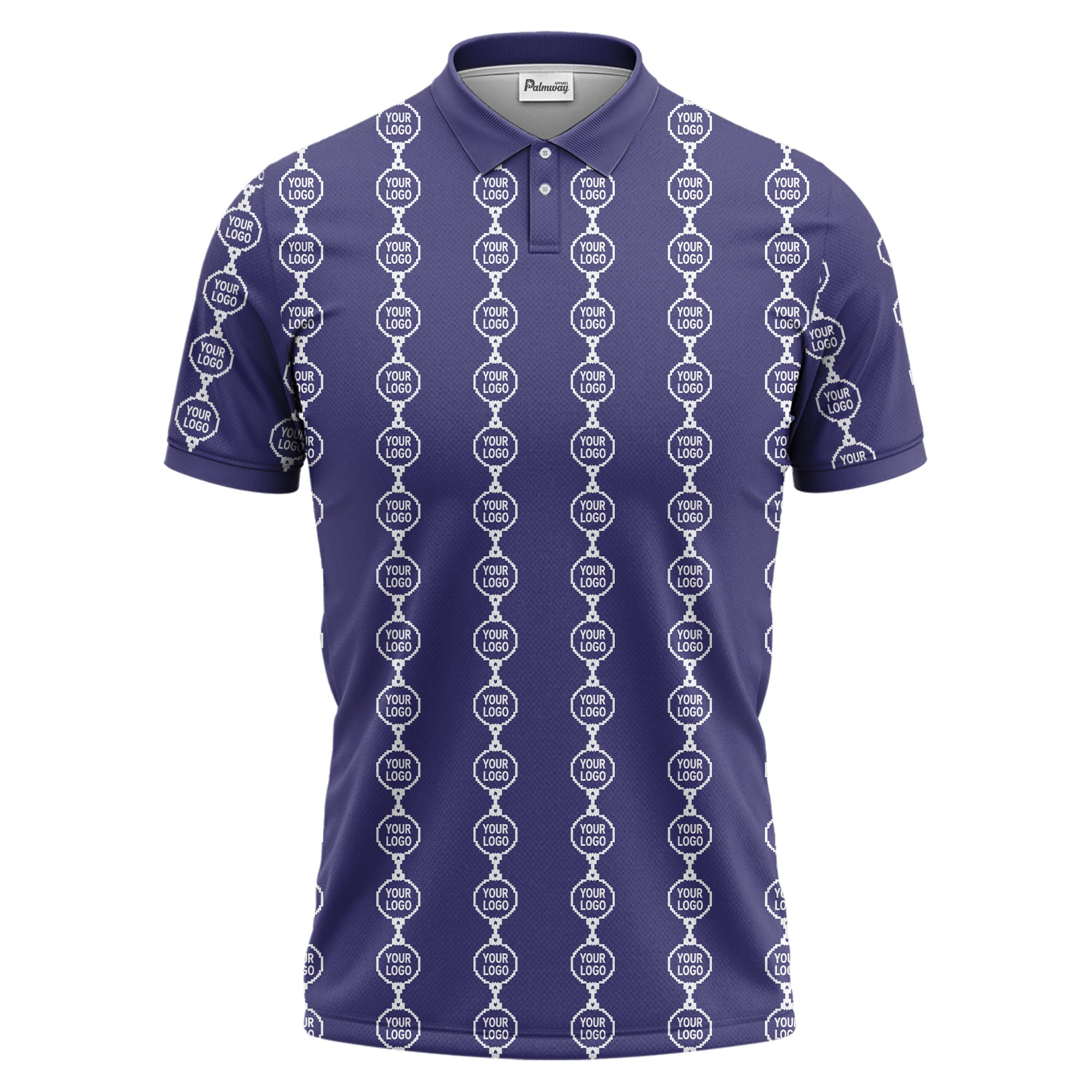chain link customizable logos black white graphic polo shirt