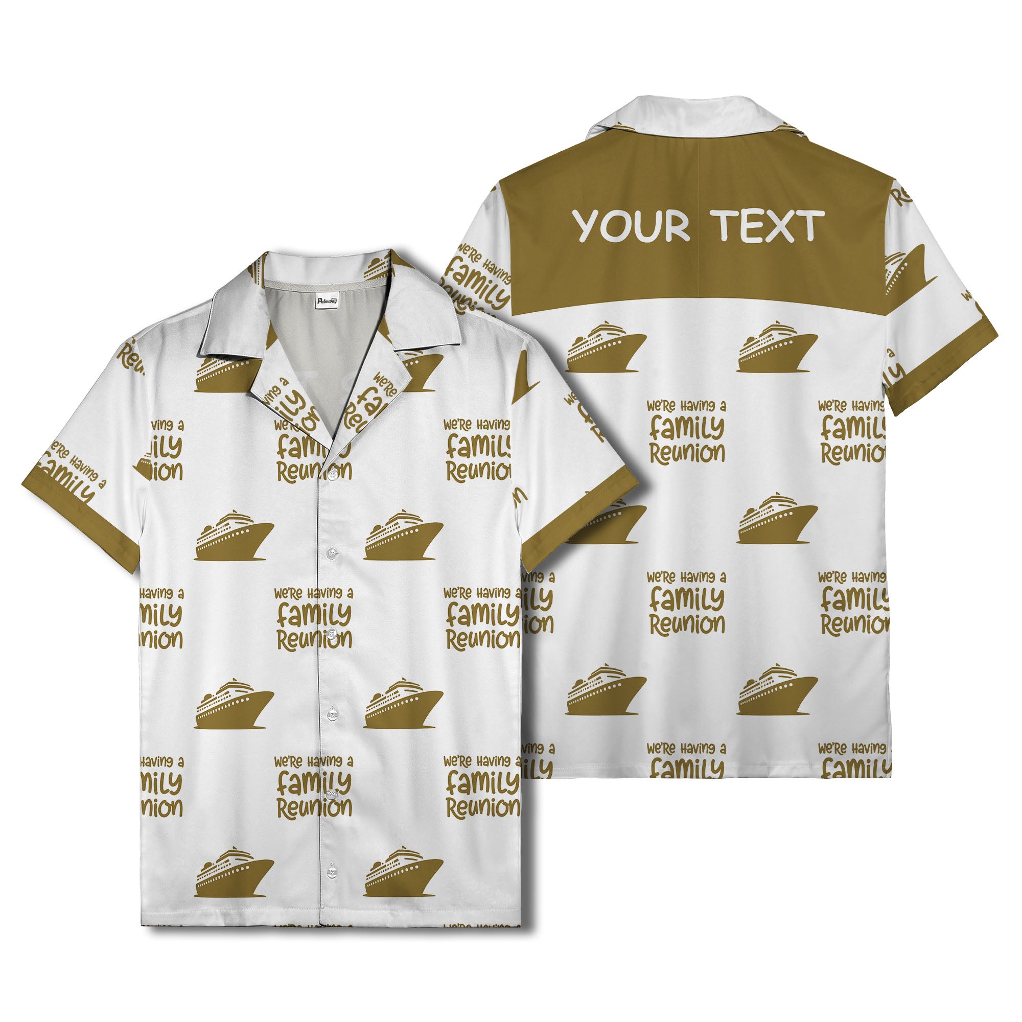 cruise ship silhouettes and family reunion text repeat hawaiian shirt
