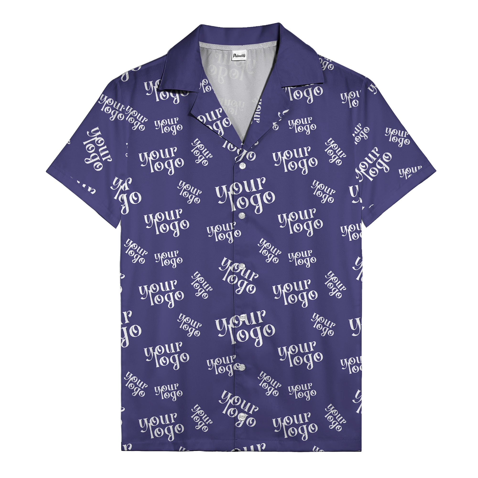 custom logo repeat typography hawaiian shirt for personalized style