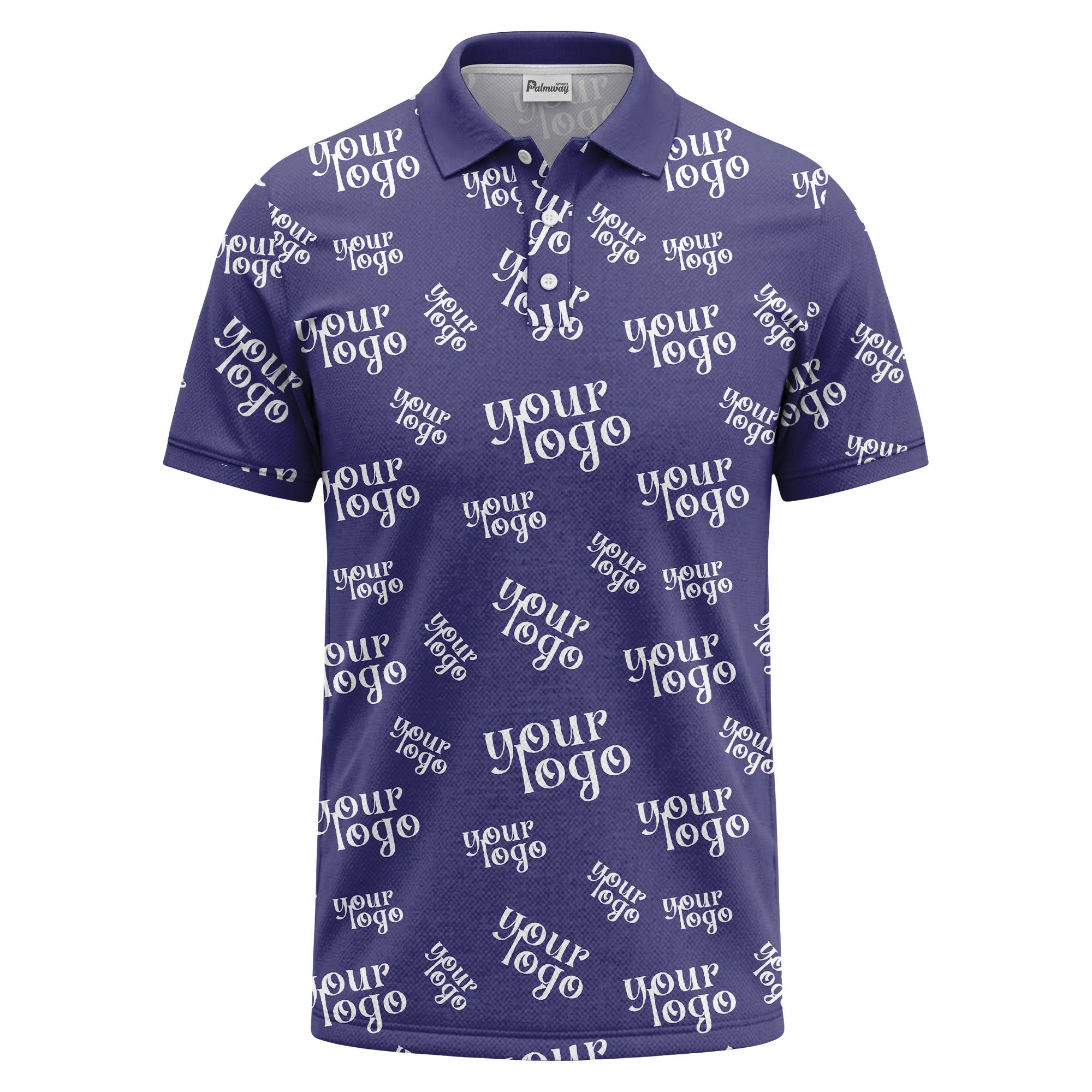 custom logo repeat typography minimalist polo shirt