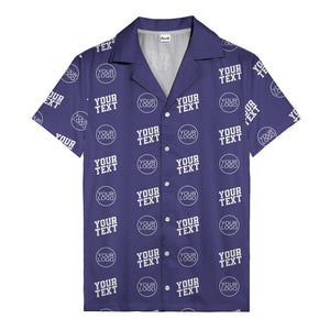 custom logo & text repeat pattern personalized hawaiian shirt
