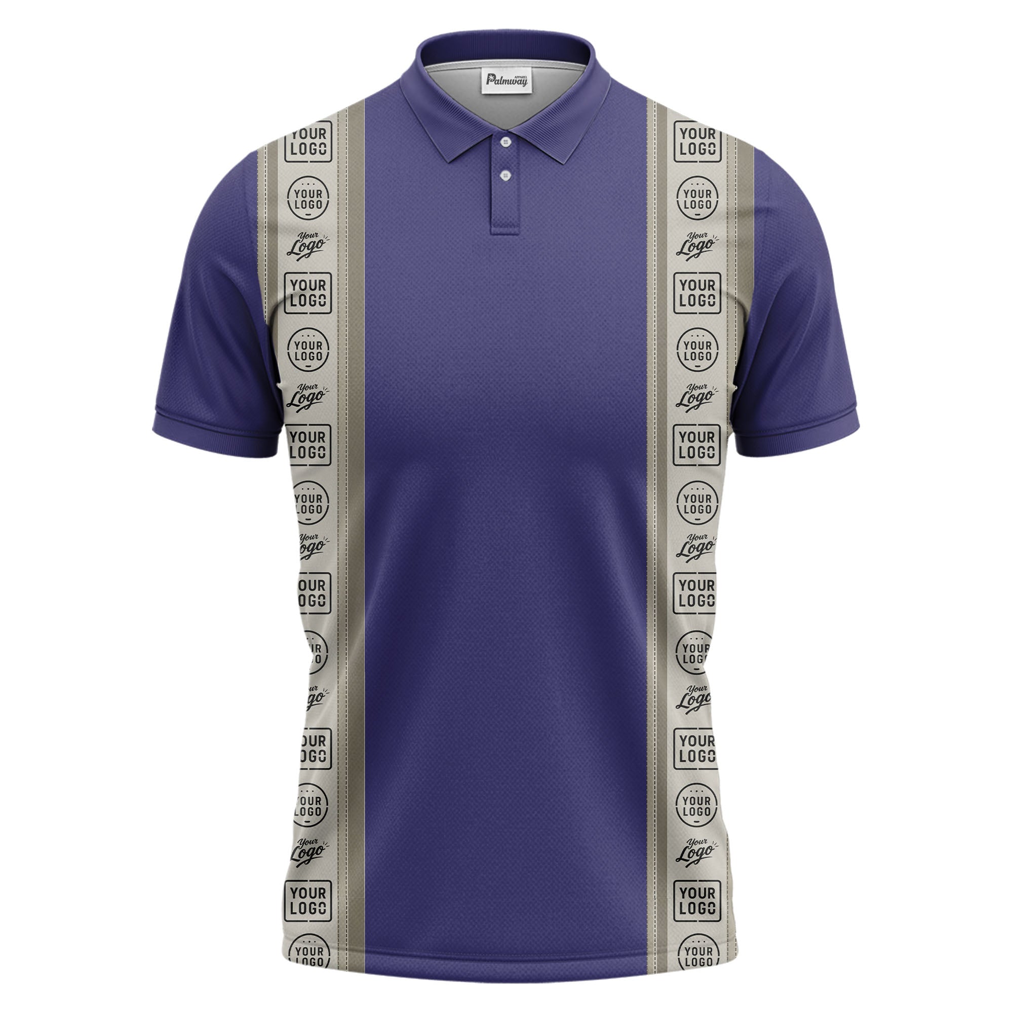 custom logo vertical stripe polo shirt for men - professional branding