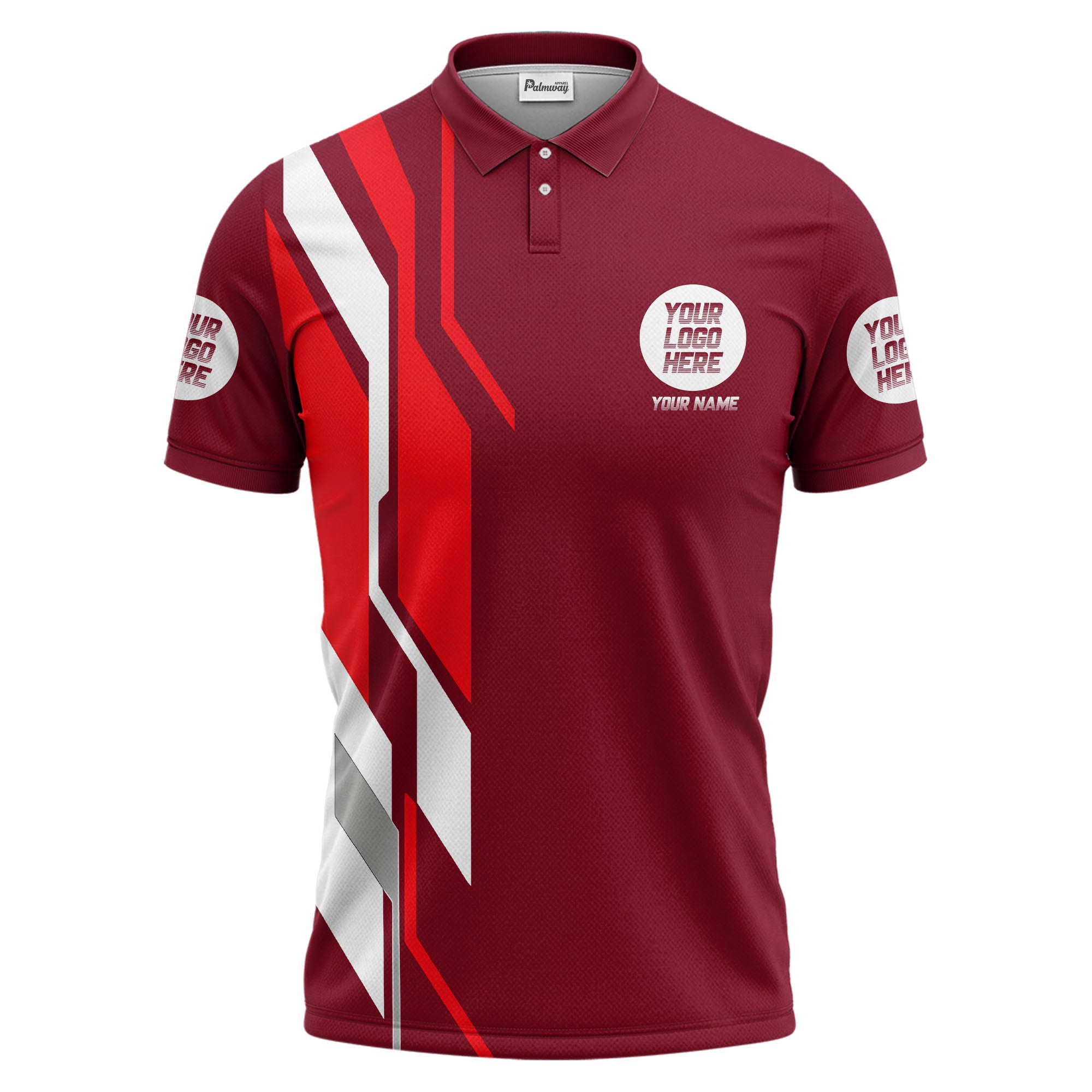 custom multi color geometric abstract modern men's performance polo shirt