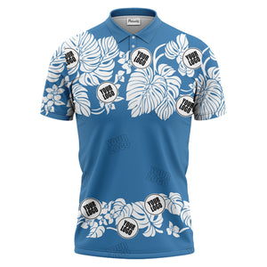 custom multi color monstera hawaiian floral tropical golf polo shirt for men