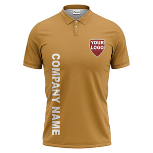 custom shield logo vertical text corporate branded polo shirt