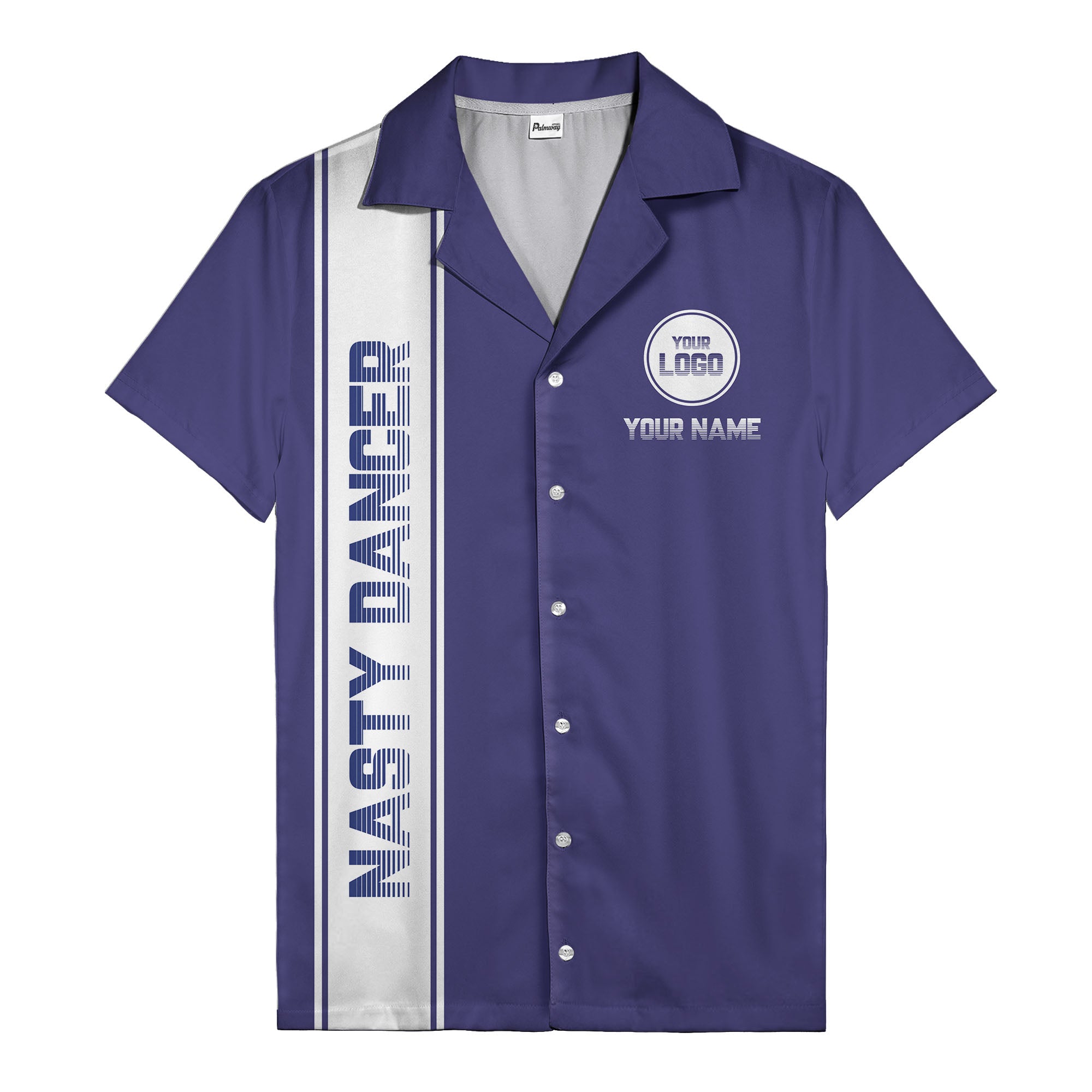 custom team logo striped black hawaiian shirt for spirit days
