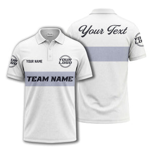 custom team name logo horizontal stripe polo shirt for men