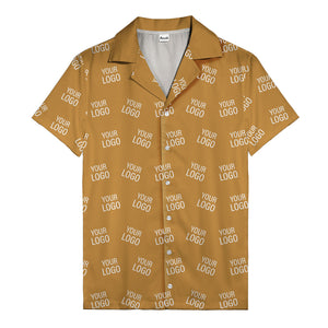 customizable repeat logo monochrome black hawaiian shirt for men