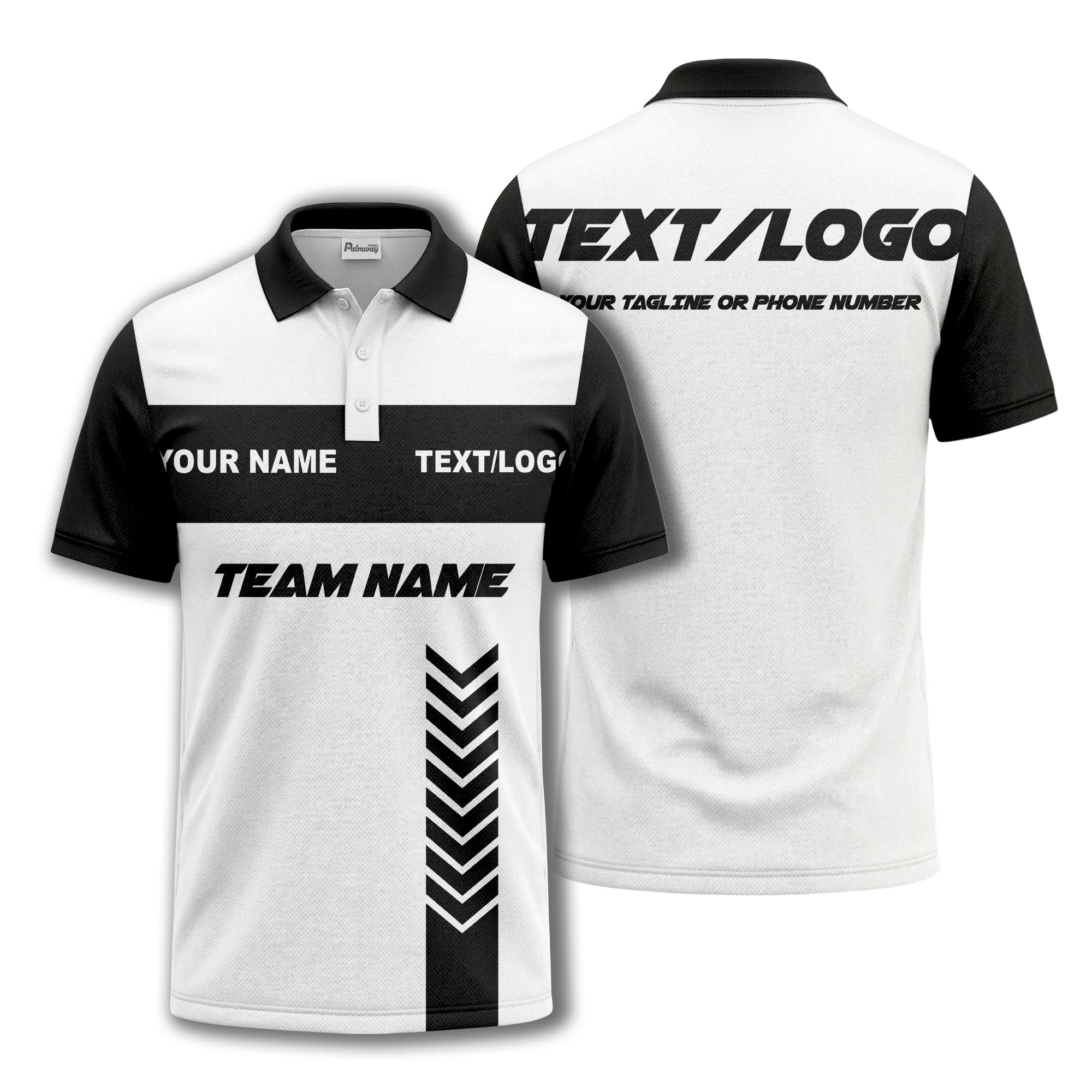 customizable team name chevron stripe polo shirt for men