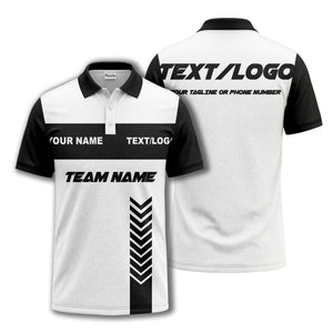 customizable team name chevron stripe polo shirt for men