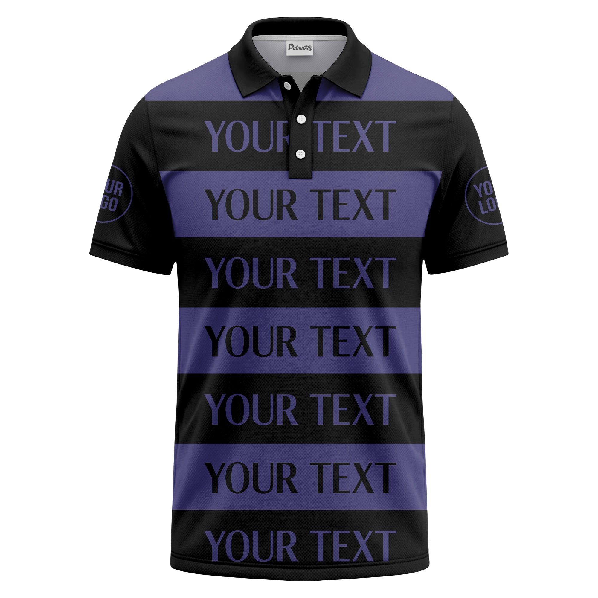 customizable text on bold horizontal stripes polo shirt