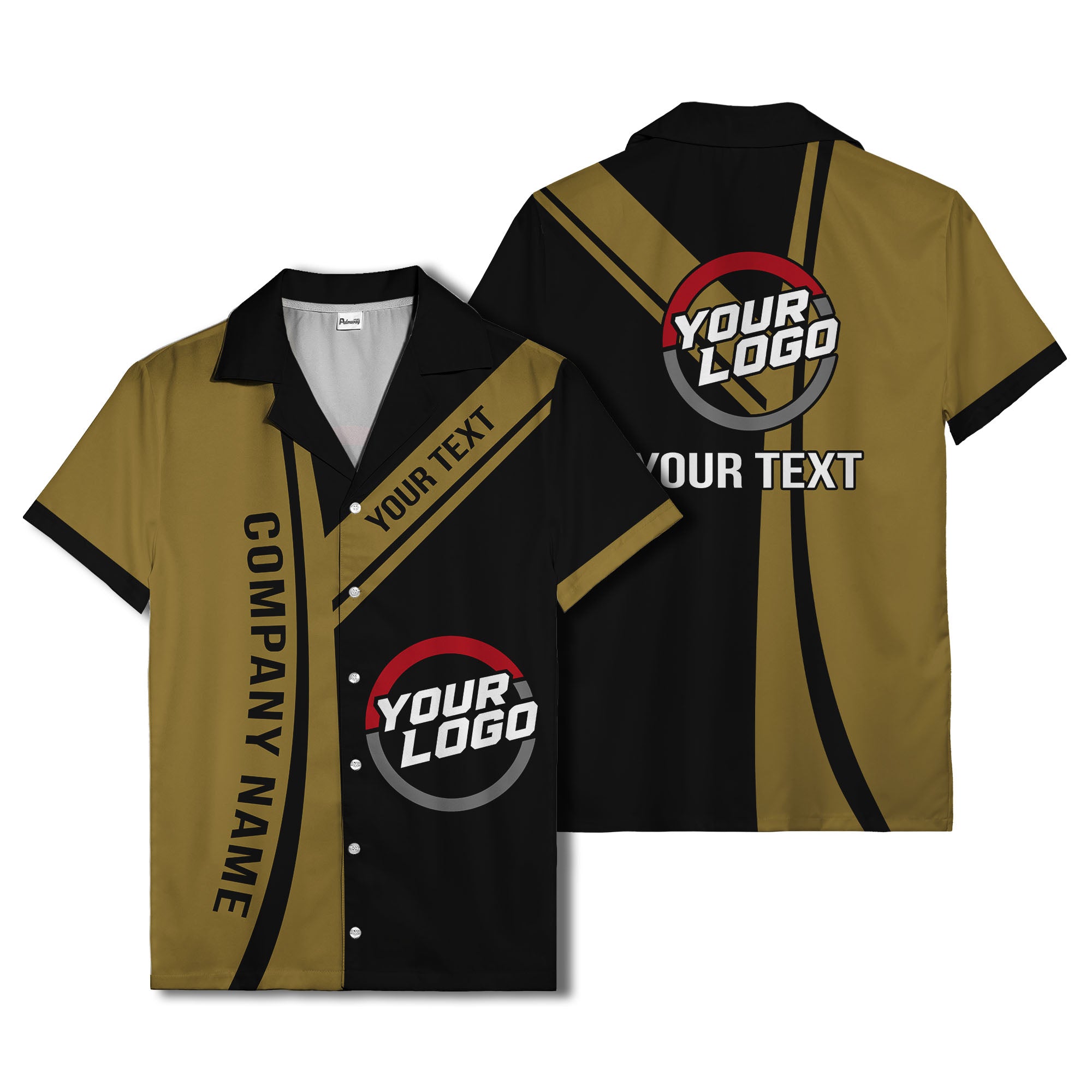 diagonal stripe custom logo company name hawaiian shirt for teams
