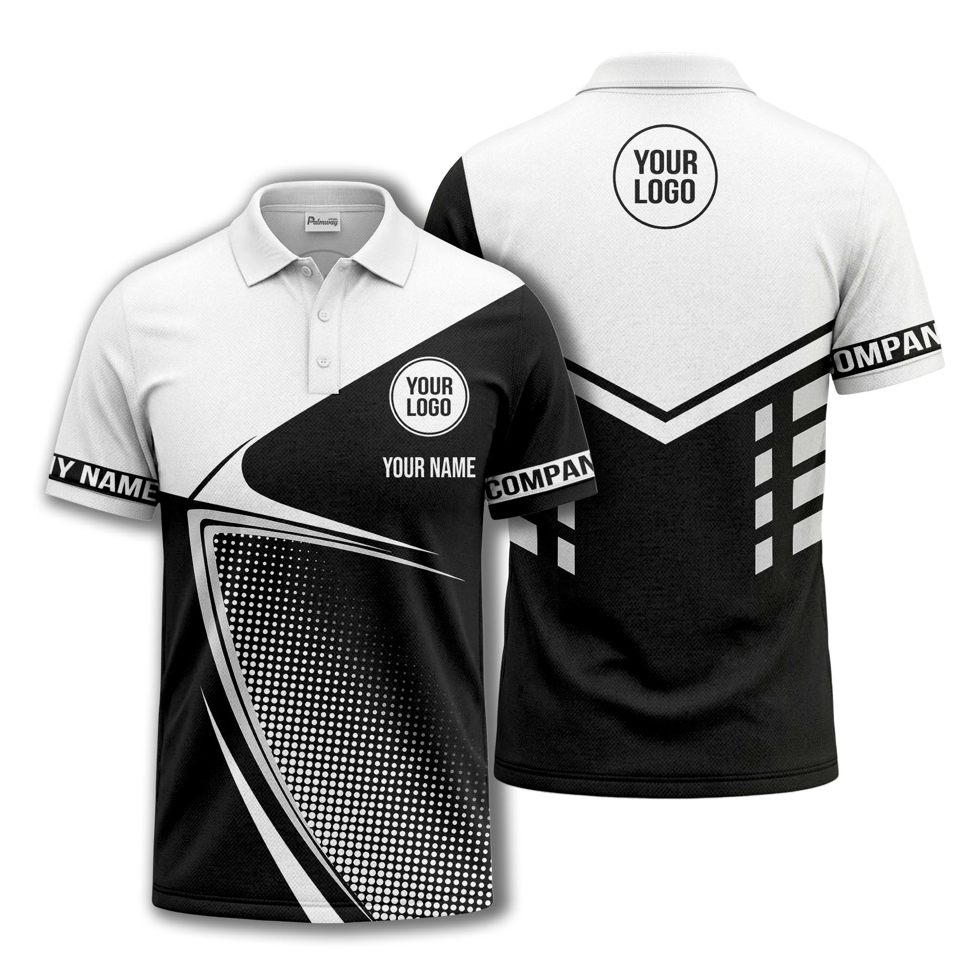 diagonal stripe dot geometric polo shirt for men