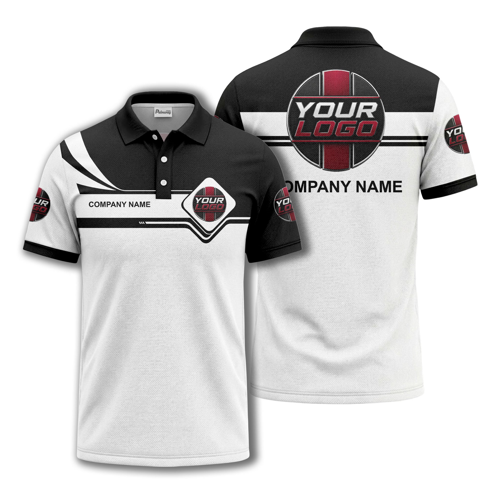 diamond stripe custom logo corporate polo shirt