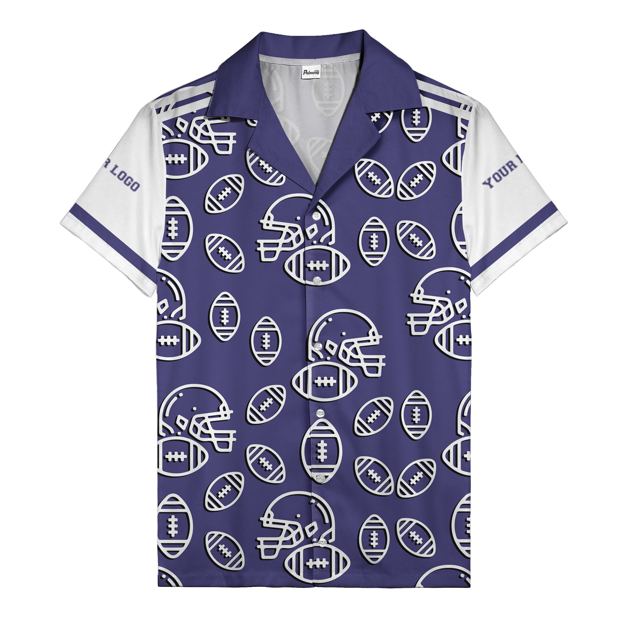 football helmets & balls repeat hawaiian shirt for men