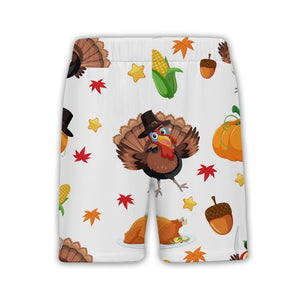 Funny Turkey Hawaiian Shirt with Sunglasses Pilgrim Hats and Roasted Dinner