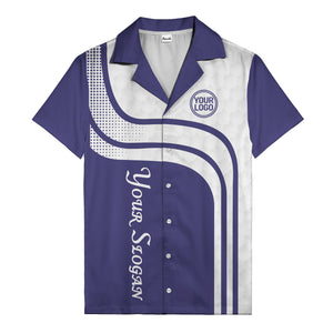 hexagon grid & retro curves hawaiian shirt for bowling fans