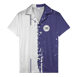 ink splattered abstract lines monochrome hawaiian shirt