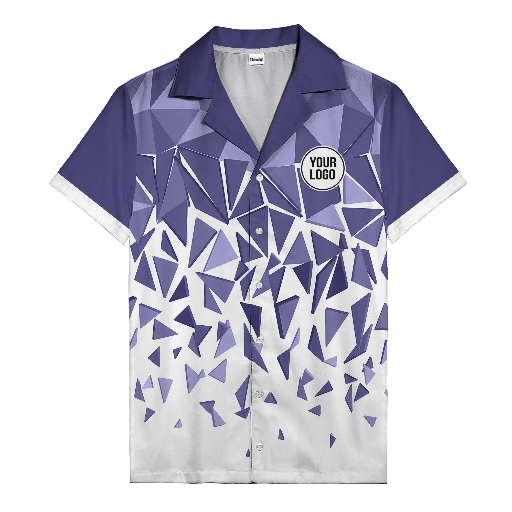 modern abstract triangular geometric hawaiian shirt for men