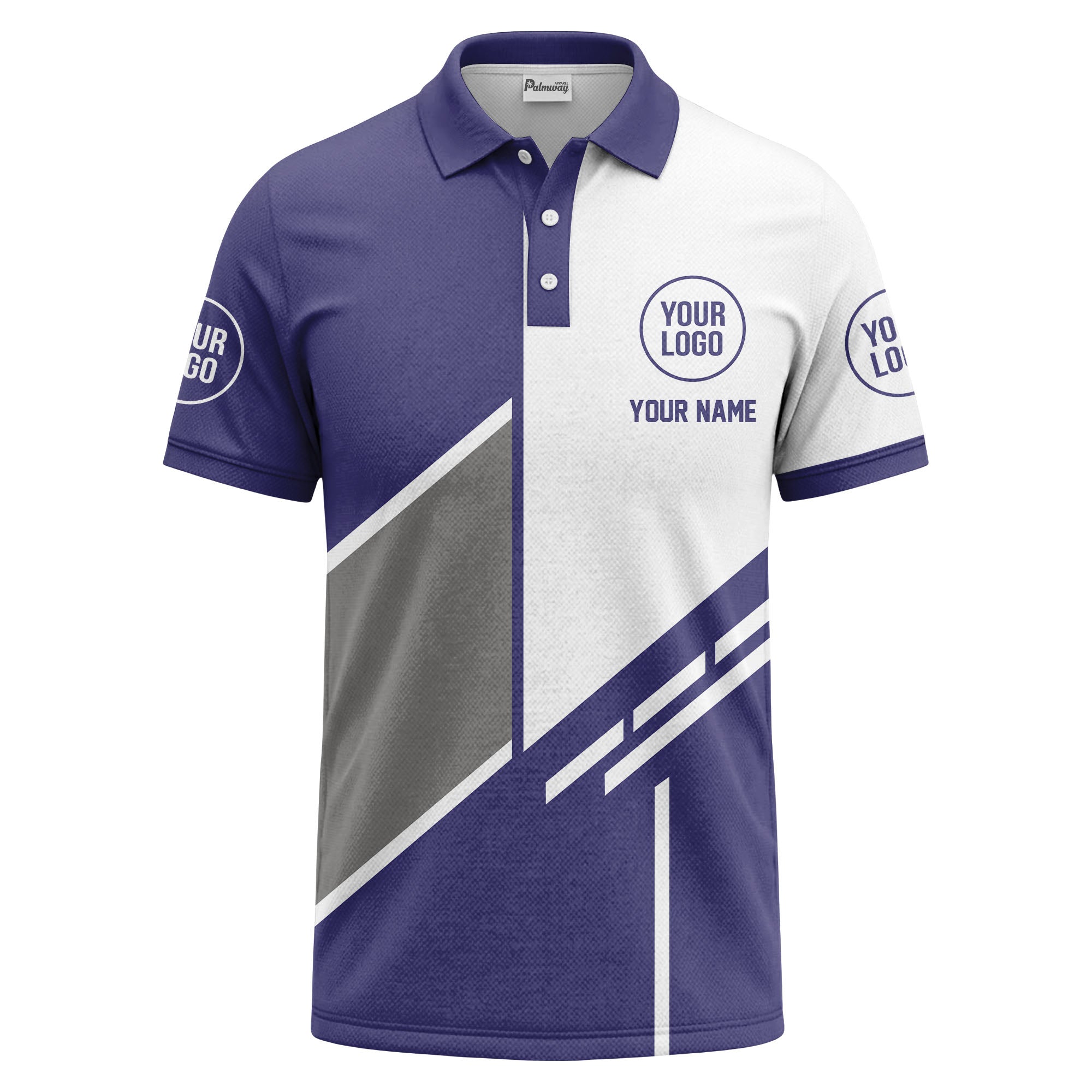 modern diagonal stripe custom logo men's golf polo shirt