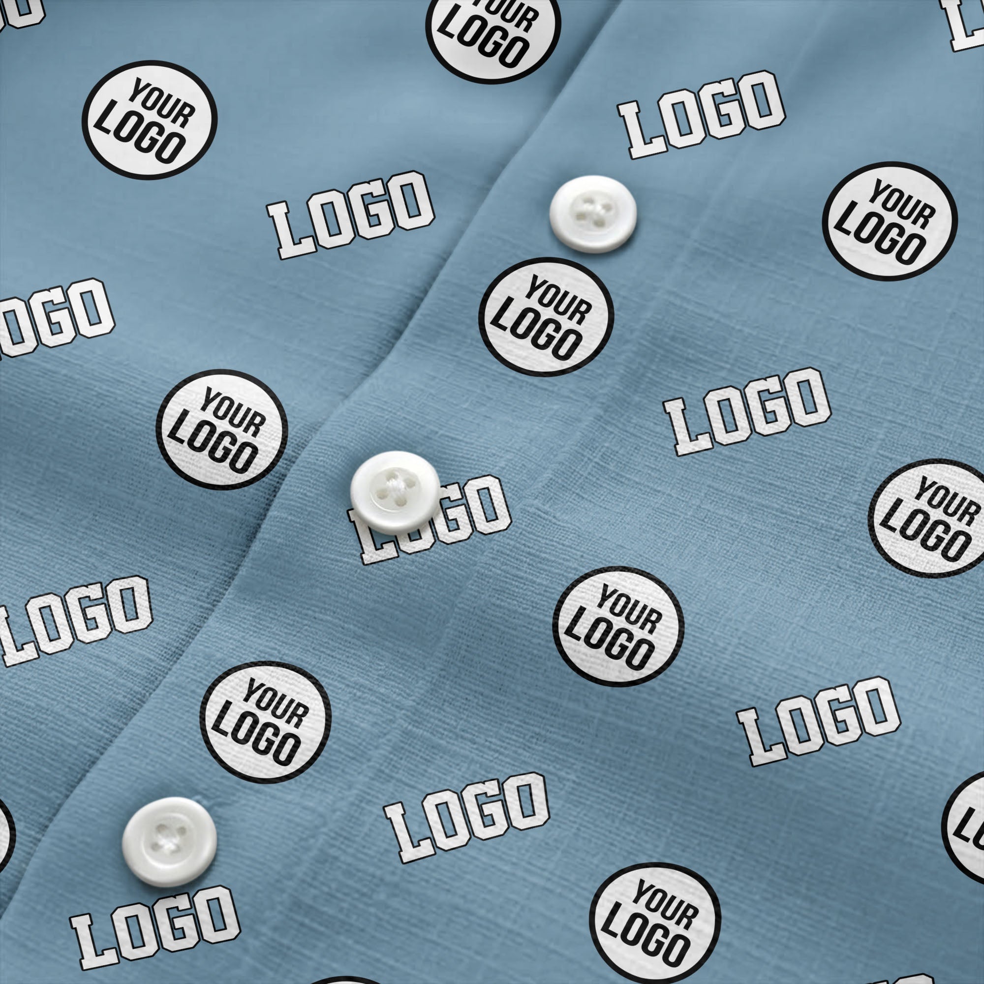 Modern Logo Circle Repeat Blue Hawaiian Shirt For Men