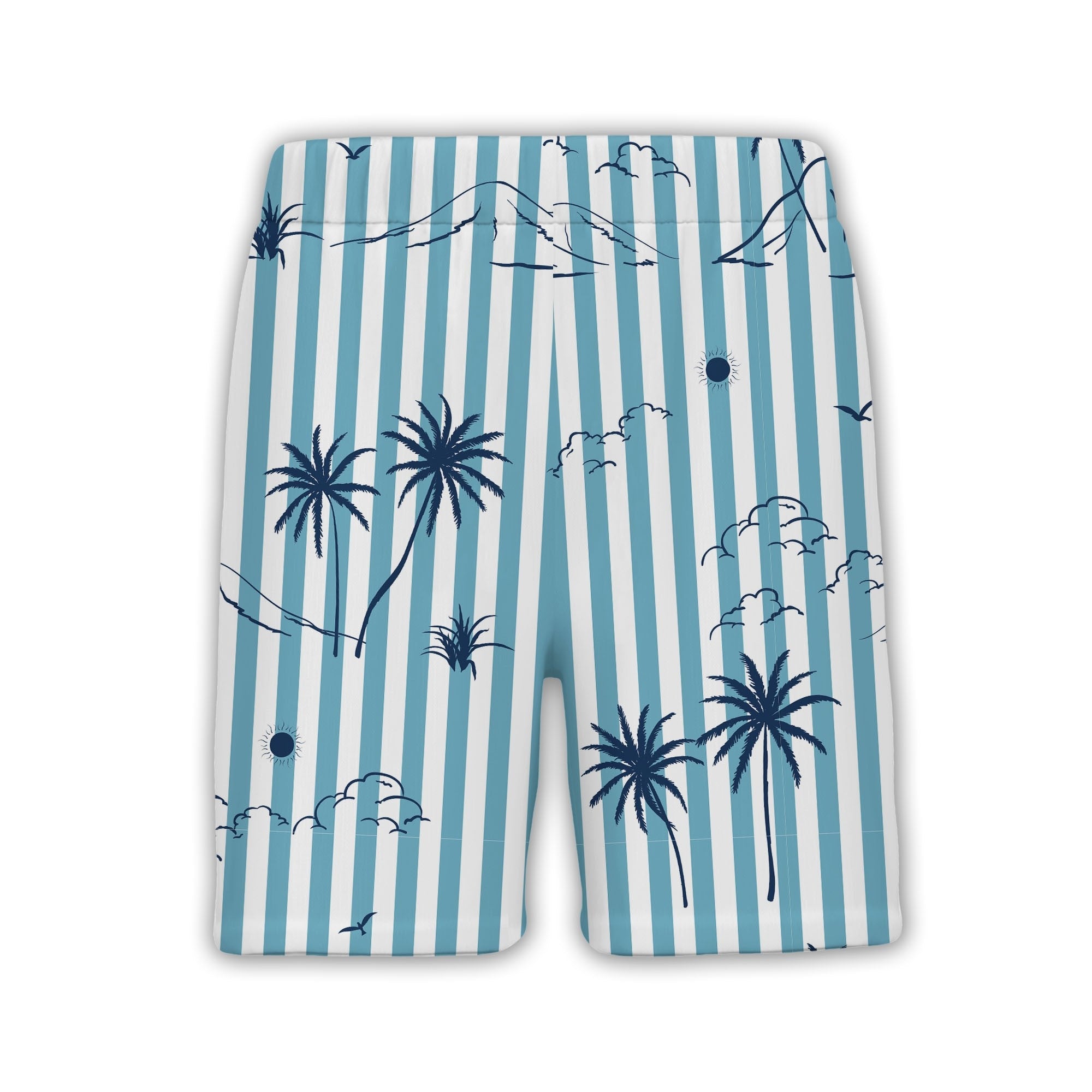 Modern Tropical Hawaiian Shirt on Black White Horizontal Stripes