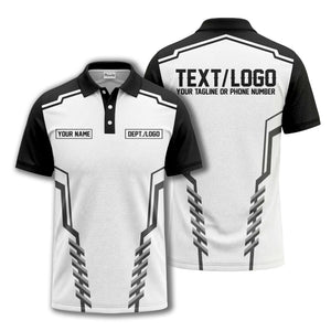 monochrome geometric lines custom name logo polo shirt for departments