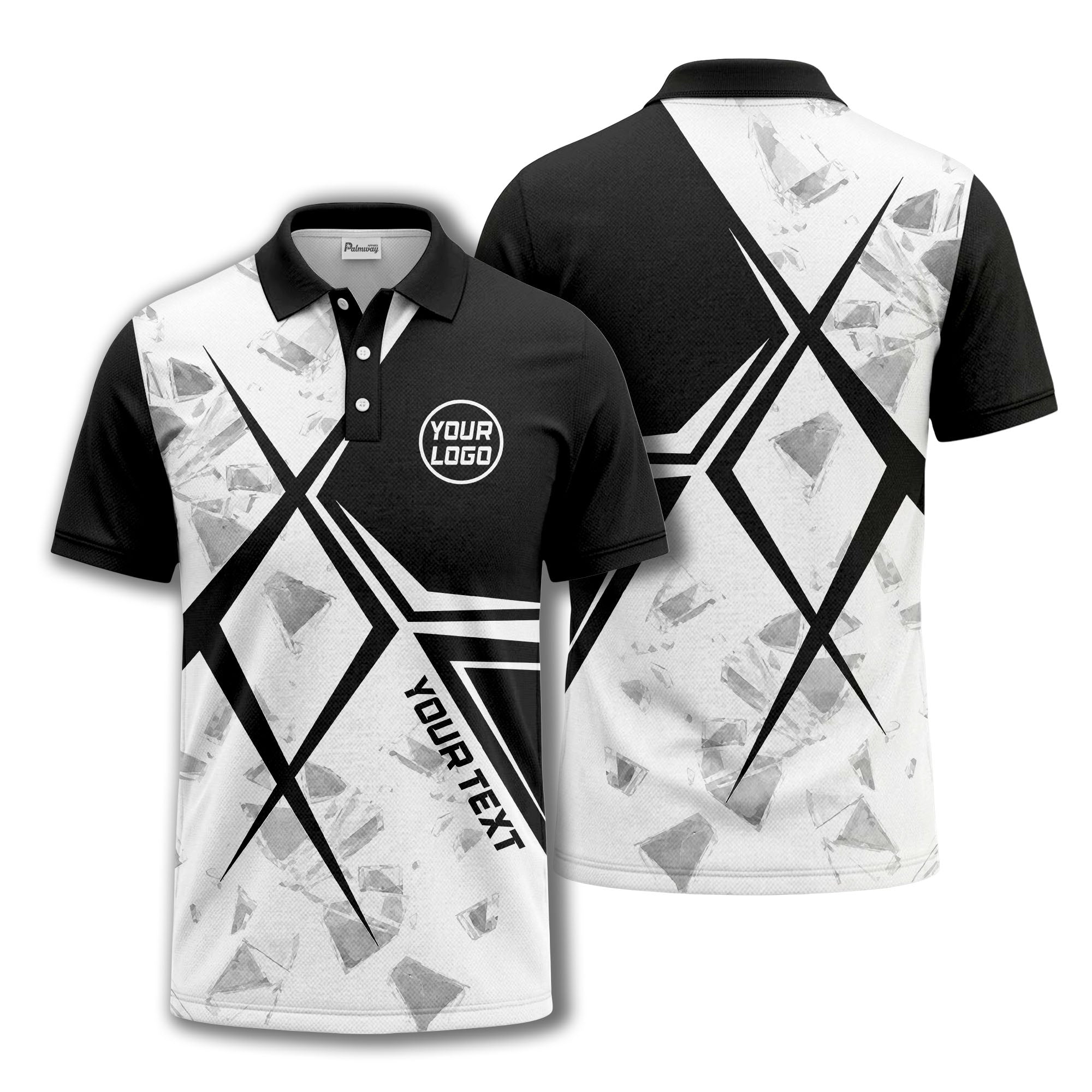 monochrome geometric triangles & abstract shapes modern urban polo shirt